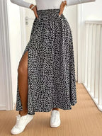 Floral Split Elastic Waist Maxi Skirt | Skirts Maxi Skirt from PHUNKYN