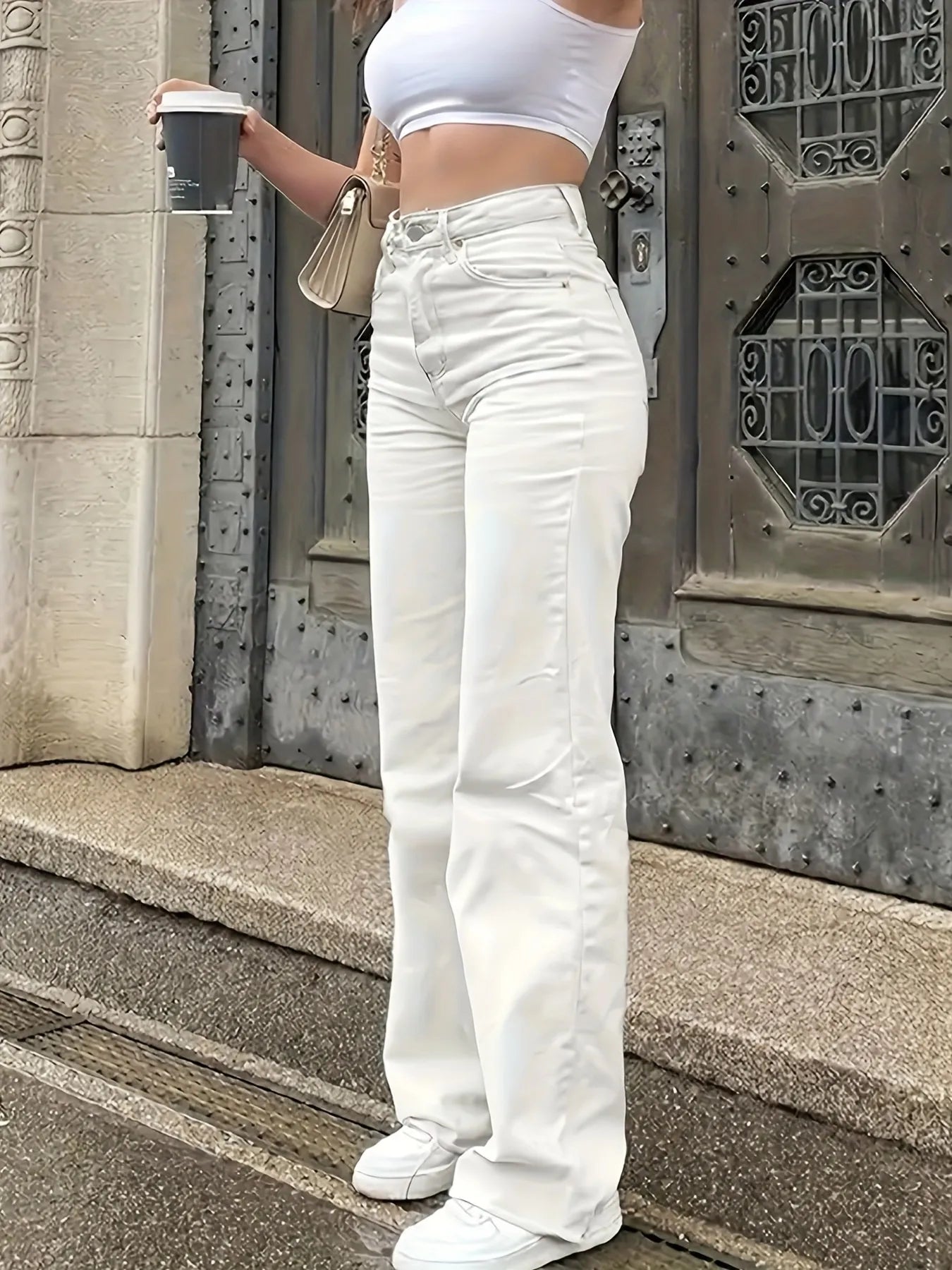 High-Waisted Wide Leg Jeans | Jeans Wide Leg Jeans from PHUNKYN