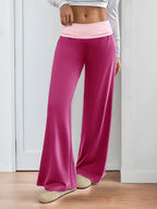 Contrast Waistband Wide Leg Pants | Trousers Trousers from PHUNKYN