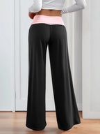 Contrast Waistband Wide Leg Pants | Trousers Trousers from PHUNKYN