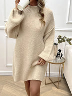 Mock Neck Long Sleeve Mini Sweater Dress | Dresses Sweater Dress from PHUNKYN