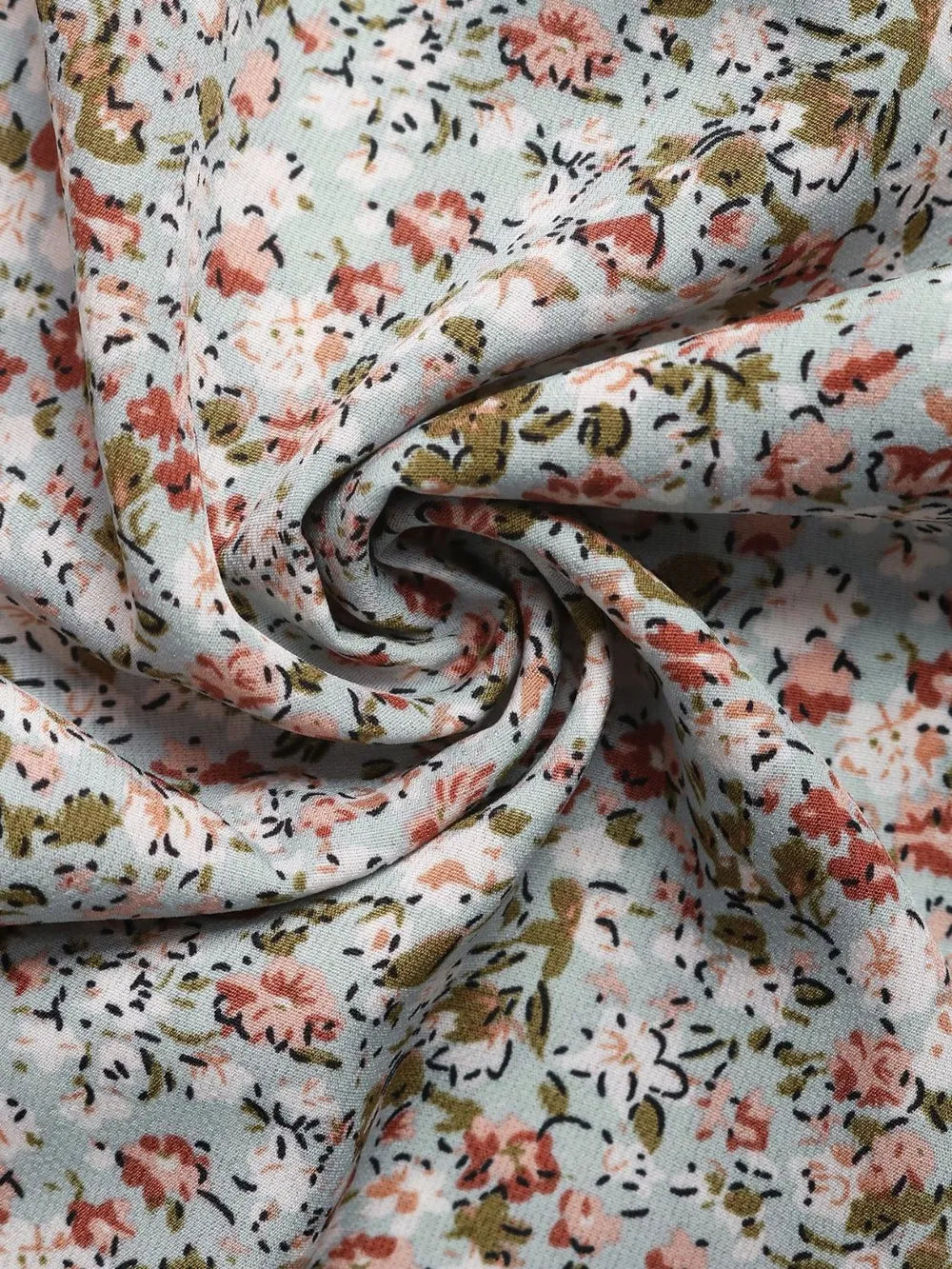 Ditsy Floral Smocked Square Neck Puff Sleeve Jumpsuit | One-Pieces Jumpsuit from PHUNKYN