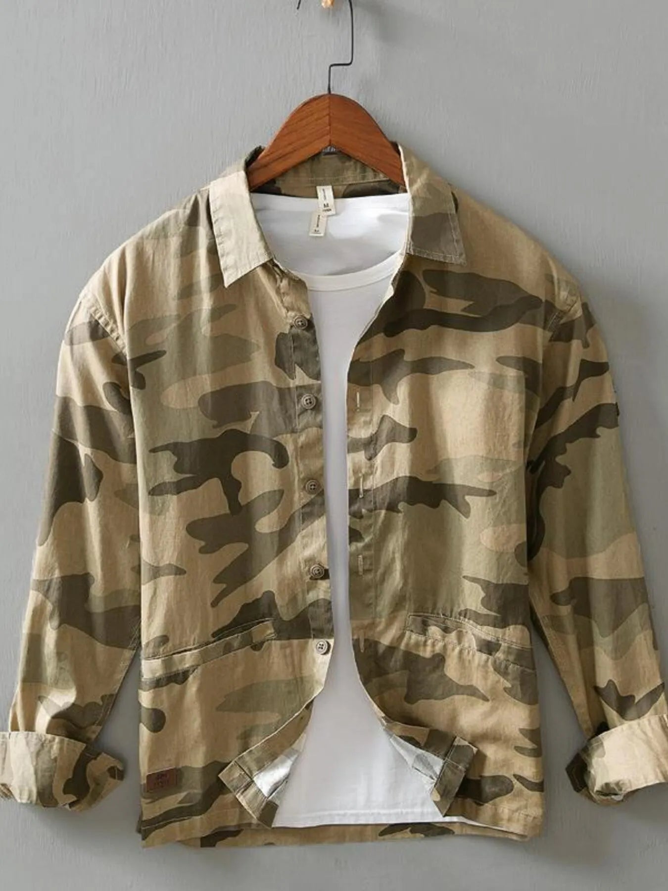 Men's Camouflage Button Up Long Sleeve Shirt | Shirts Shirts from PHUNKYN