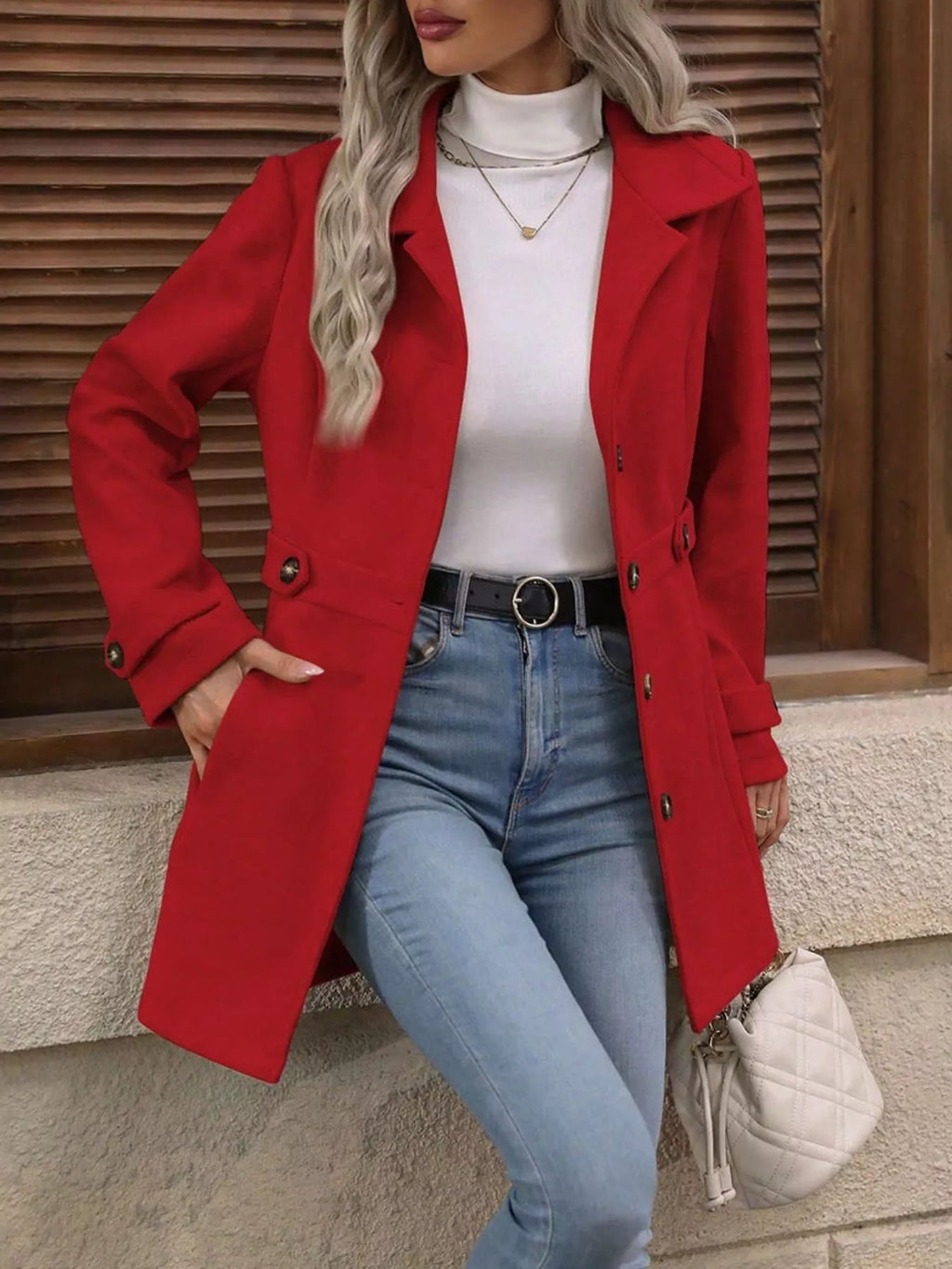 Button Up Long Sleeve Coat | Trench Coats Coat from PHUNKYN