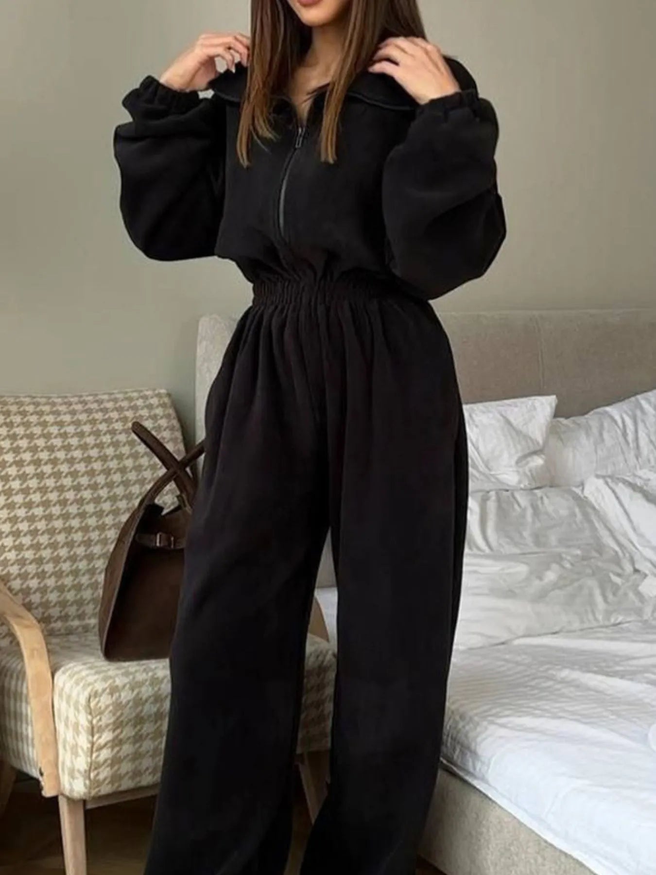 Zip Front Long Sleeve Jumpsuit | One-Pieces Jumpsuit from PHUNKYN