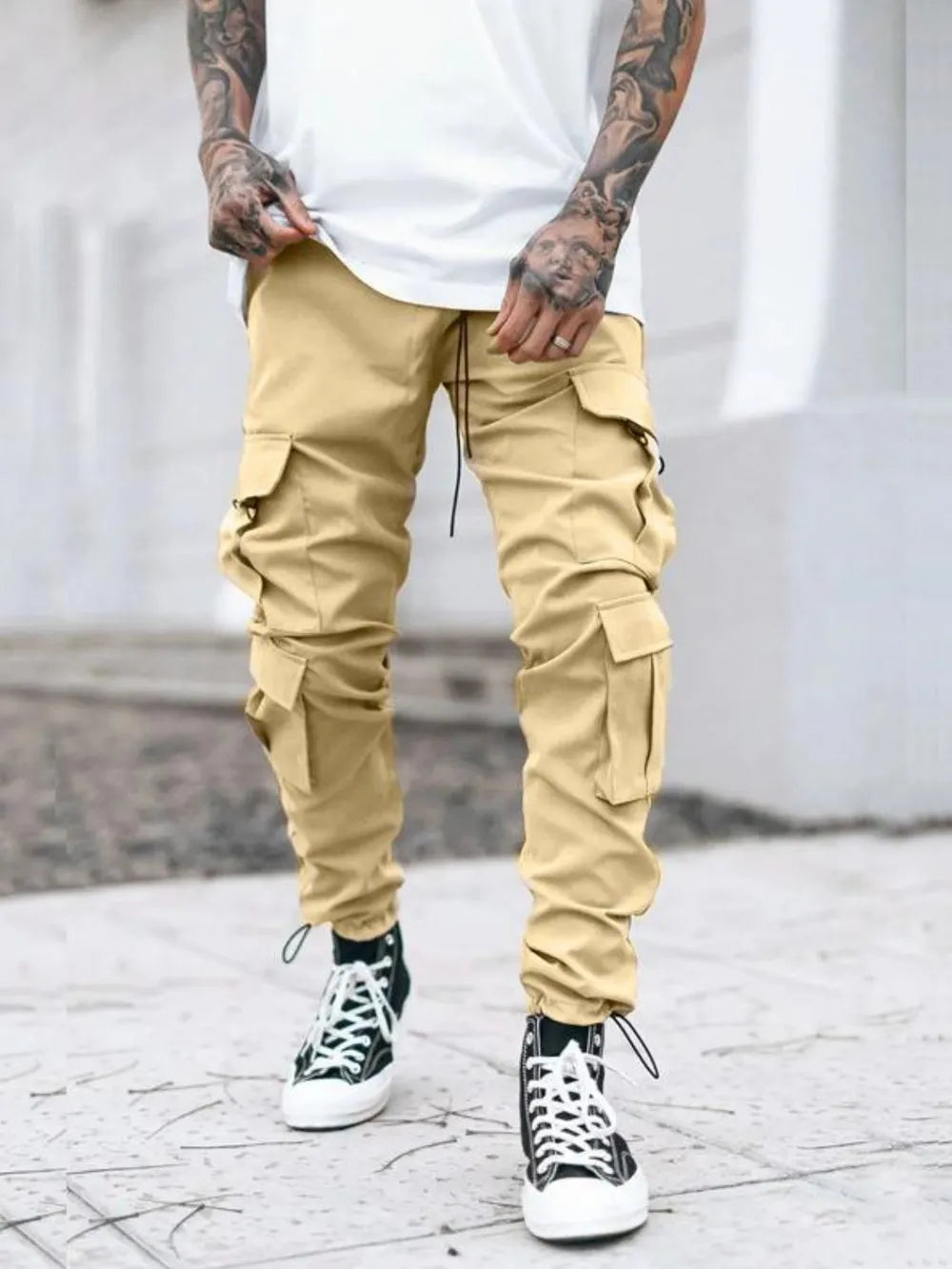 Men's Drawstring Pants with Cargo Pockets | Cargo Pants Cargo Pants from PHUNKYN