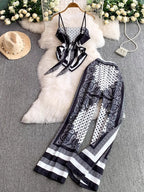 Tie Back Printed Cami and Pants Set | Outfit Sets Top and Pants Set from PHUNKYN