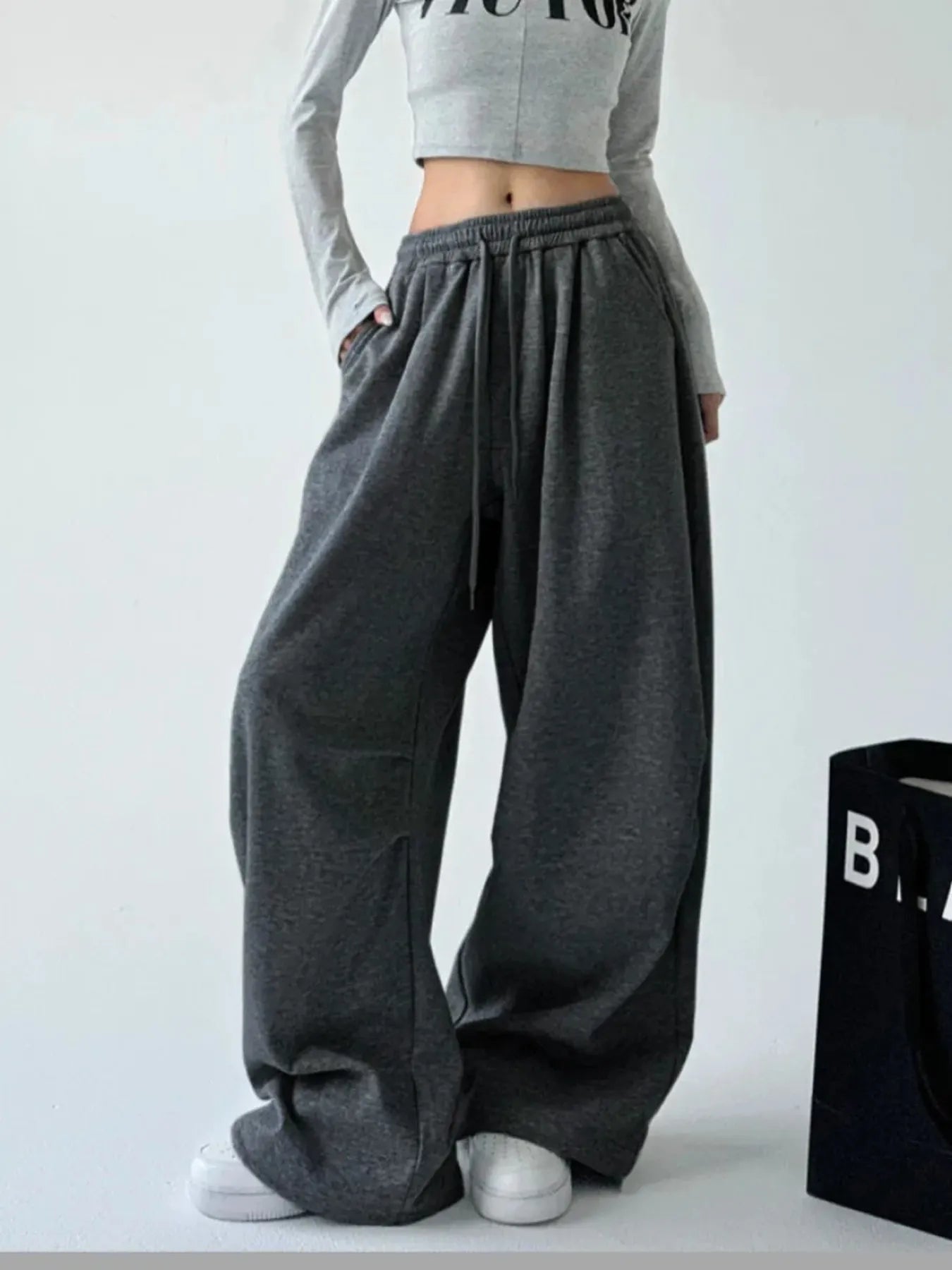 Oversized Wide Leg Drawstring Pants | Trousers Oversized Wide Leg Pants from PHUNKYN
