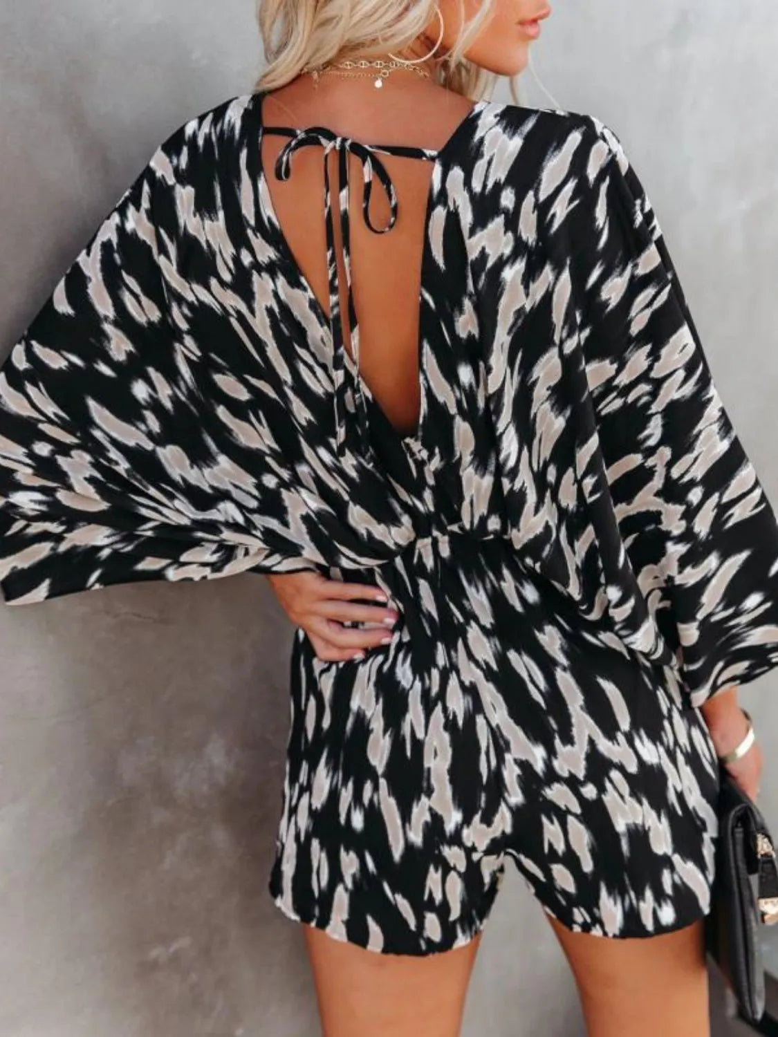 Oversized Tied Back Printed Romper | One-Pieces Romper from PHUNKYN