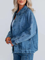 Button Up Raglan Sleeve Denim Jacket | Coats & Jackets Denim Jacket from PHUNKYN
