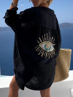 Evil Eye Embroidered Oversized Shirt | Shirts Oversize Shirt from PHUNKYN