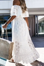 Off Shoulder Eyelet Lace Maxi Dress | Dresses Maxi Dress from PHUNKYN