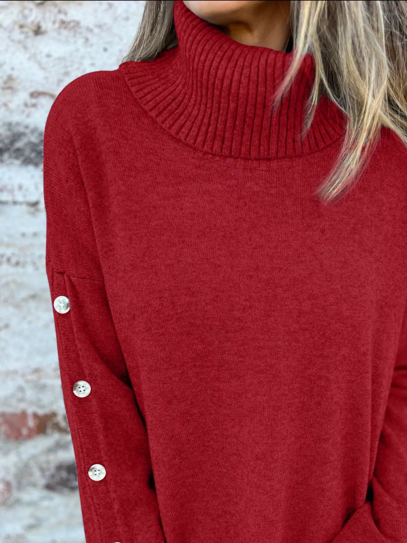 Full Size Turtleneck Long Sleeve Sweater Plus Size | Sweaters Sweater from PHUNKYN