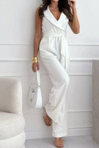 Surplice Sleeveless Wide Leg Jumpsuit | One-Pieces Jumpsuit from PHUNKYN