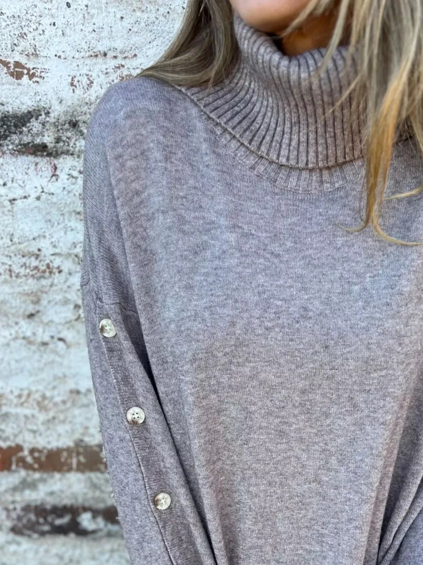 Full Size Turtleneck Long Sleeve Sweater Plus Size | Sweaters Sweater from PHUNKYN