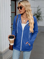 Drawstring Zip Up Long Sleeve Hoodie | Hoodies Hoodie from PHUNKYN