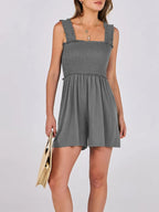 Smocked Square Neck Sleeveless Romper Dresses Romper PHUNKYN