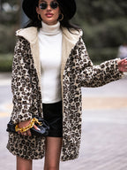 Leopard Print Hooded Teddy Coat | Parkas Teddy Coat from PHUNKYN