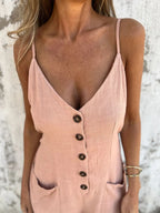 Button-Front Belted Cami Romper | One-Pieces Cami Romper from PHUNKYN