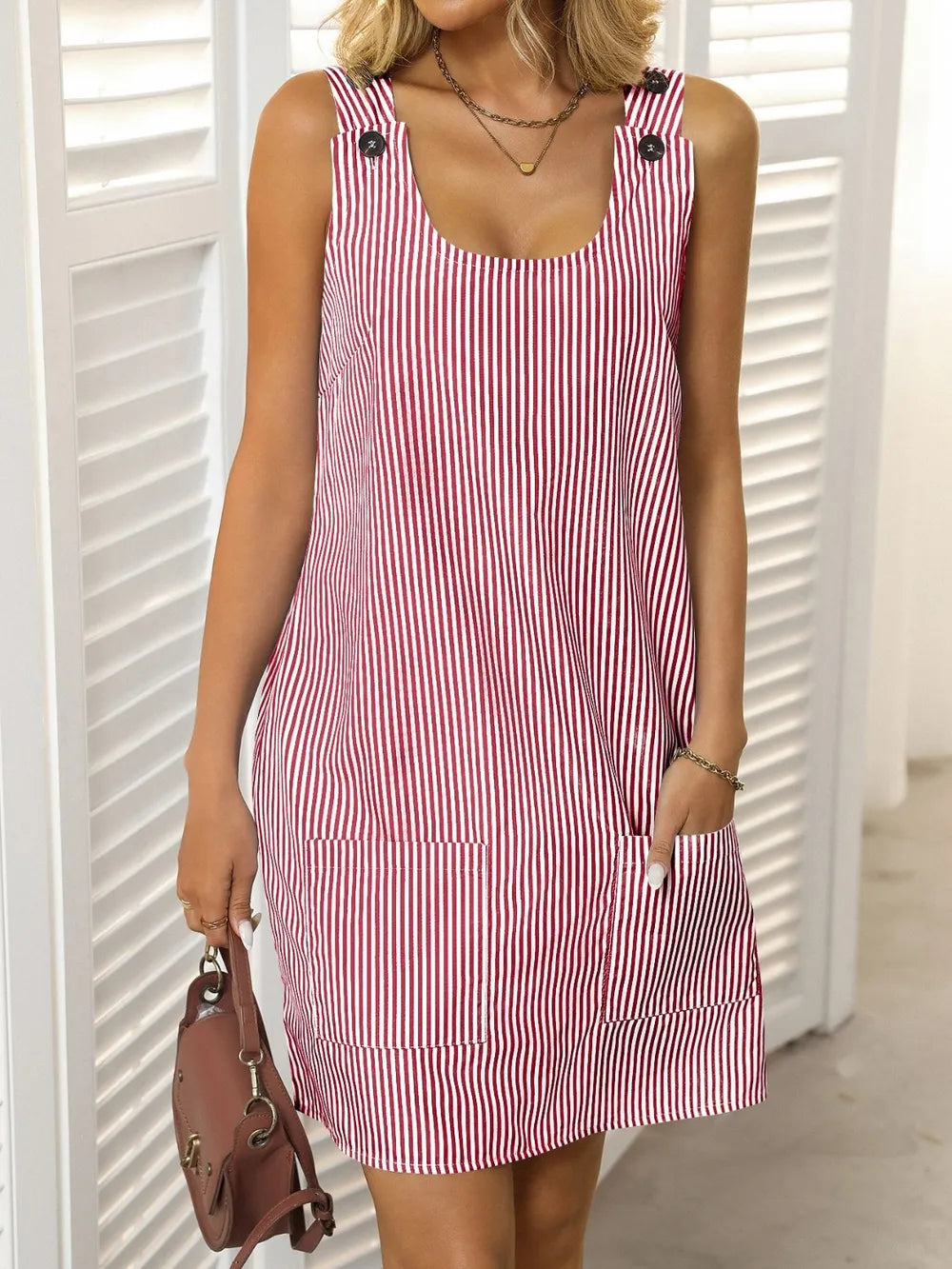 Mandy Striped Wide Strap Mini Dress | Dresses Mini Dress from PHUNKYN