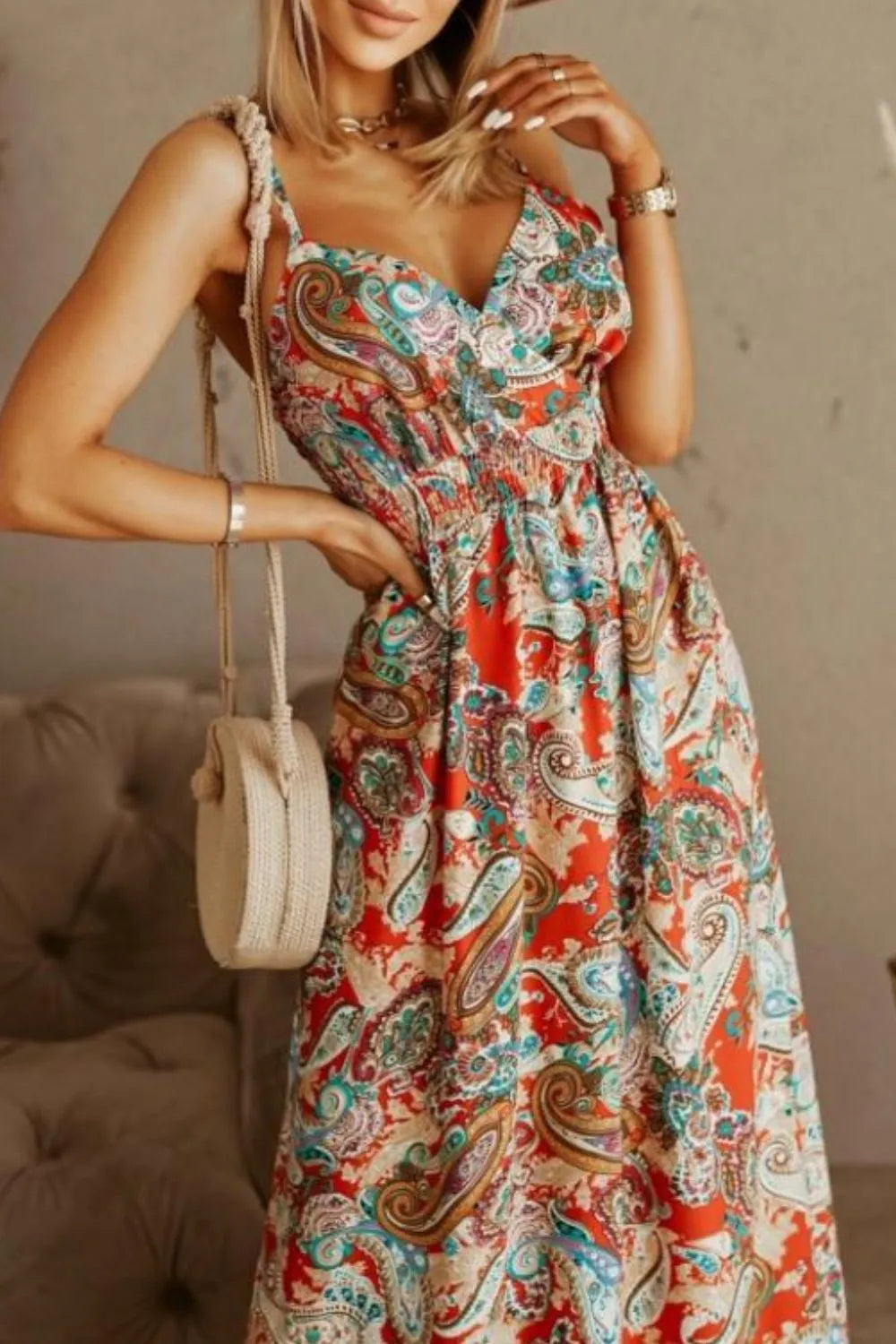 Printed Spaghetti Strap Maxi Dress | Dresses Maxi Dress from PHUNKYN