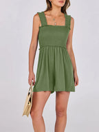 Smocked Square Neck Sleeveless Romper Dresses Romper PHUNKYN