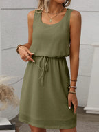 Waffle-Knit Drawstring Mini Tank Dress | Dresses Dress from PHUNKYN