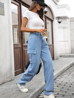 Casual Wide Leg Cargo Jeans | Jeans Cargo Pants from PHUNKYN