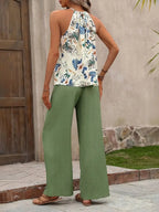 Printed Tank Top and Wide Leg Pants Set | Outfit Sets Top and Pants Set from PHUNKYN