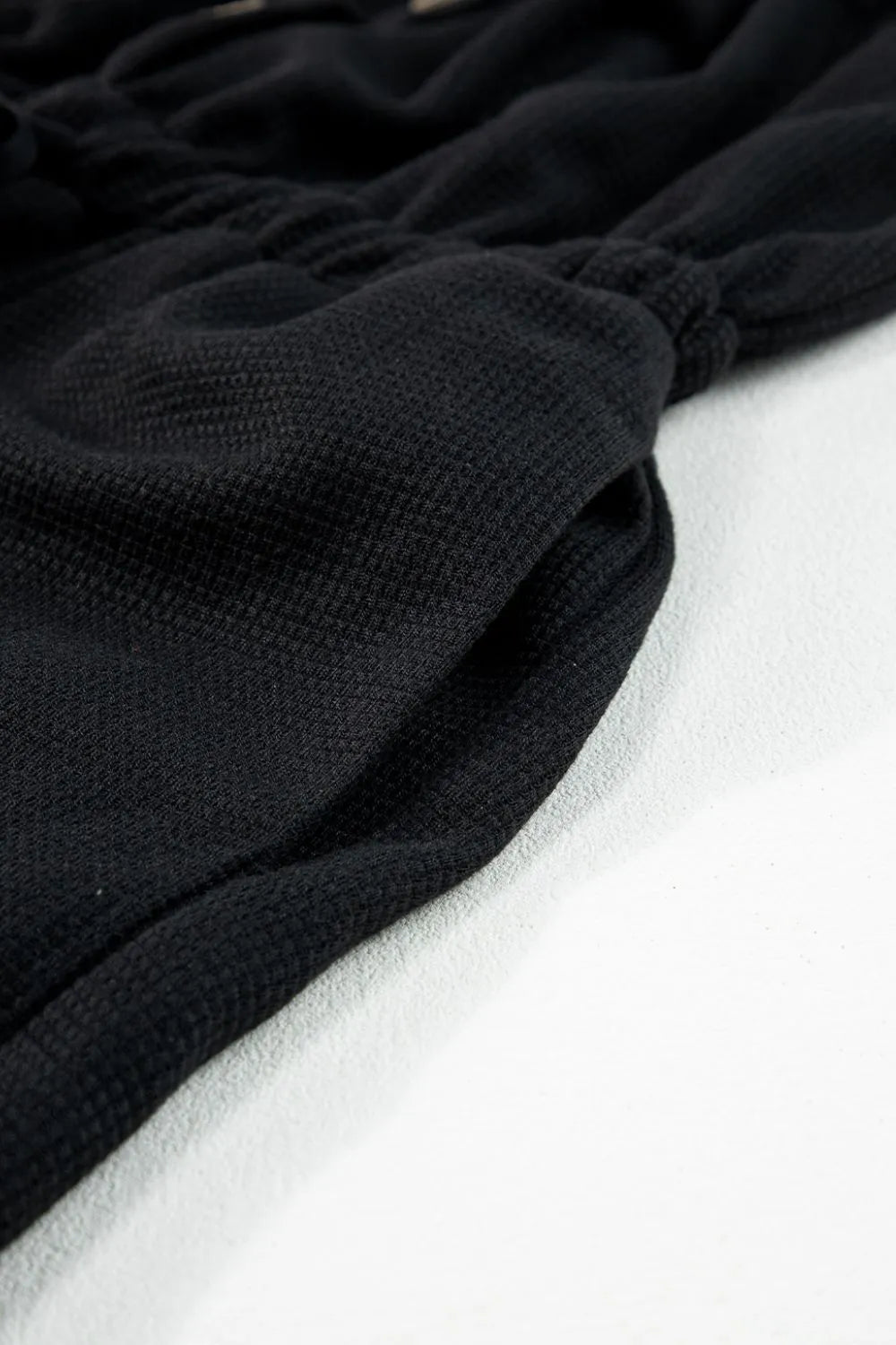 Knotted Straps Button Textured Drawstring Jumpsuit | One-Pieces Jumpsuit from PHUNKYN