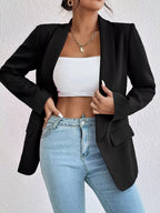 Lapel Collar Long Sleeve Blazer | Coats & Jackets Blazer from PHUNKYN