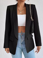 Lapel Collar Long Sleeve Blazer | Coats & Jackets Blazer from PHUNKYN