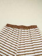 Stripe Collared Top and Drawstring Pant Set | Outfit Sets Top and Pants Set from PHUNKYN