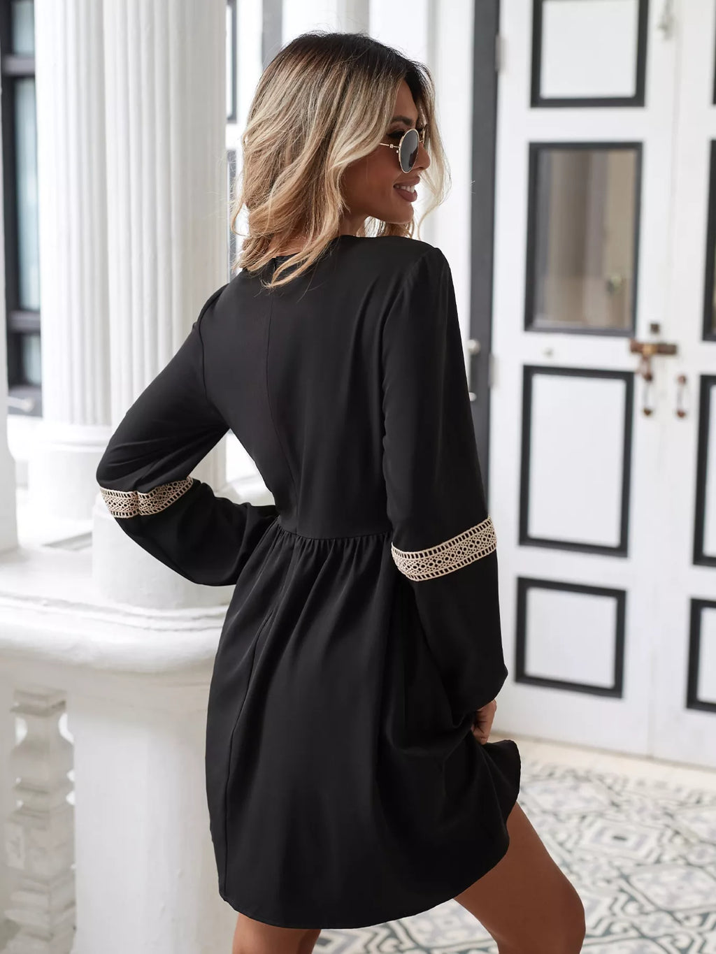 Surplice Balloon Sleeve Dress | Dresses Sleeve Dress from PHUNKYN