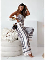Tie Back Printed Cami and Pants Set | Outfit Sets Top and Pants Set from PHUNKYN