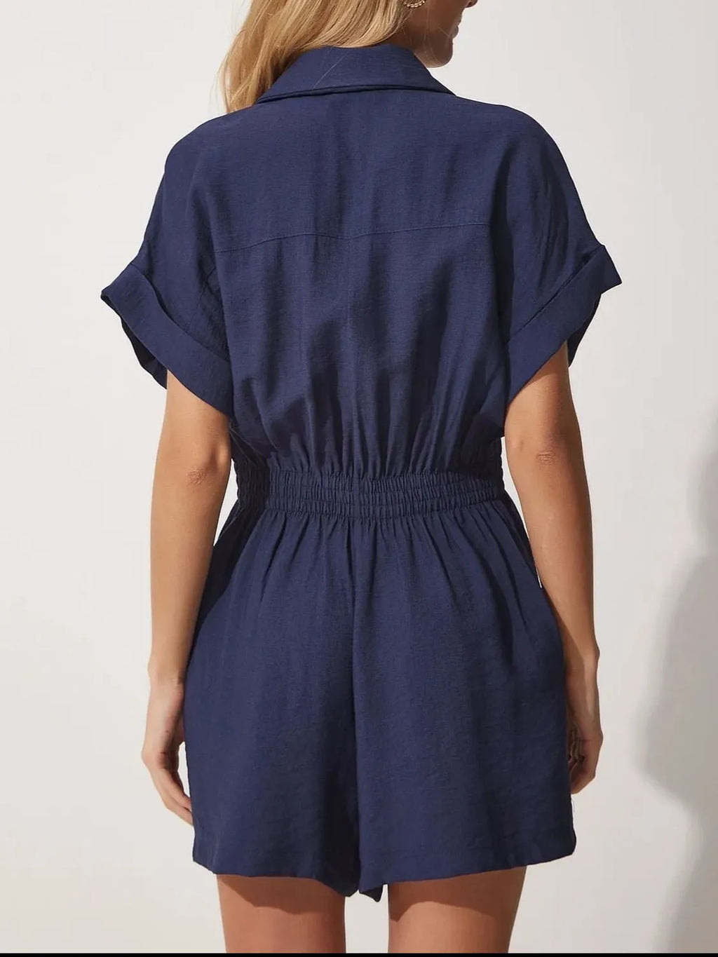 Collar Short Sleeve Romper | One-Pieces Romper from PHUNKYN