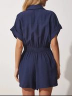 Collar Short Sleeve Romper | One-Pieces Romper from PHUNKYN