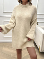 Mock Neck Long Sleeve Mini Sweater Dress | Dresses Sweater Dress from PHUNKYN