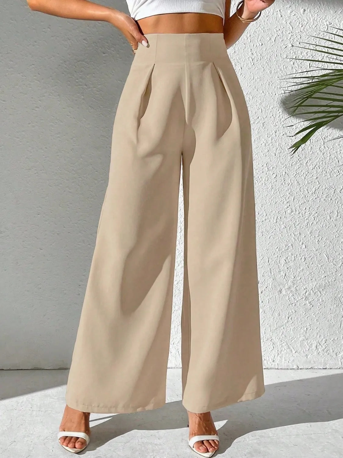 Wide Leg High Waist Pants | Trousers Women's Trousers from PHUNKYN