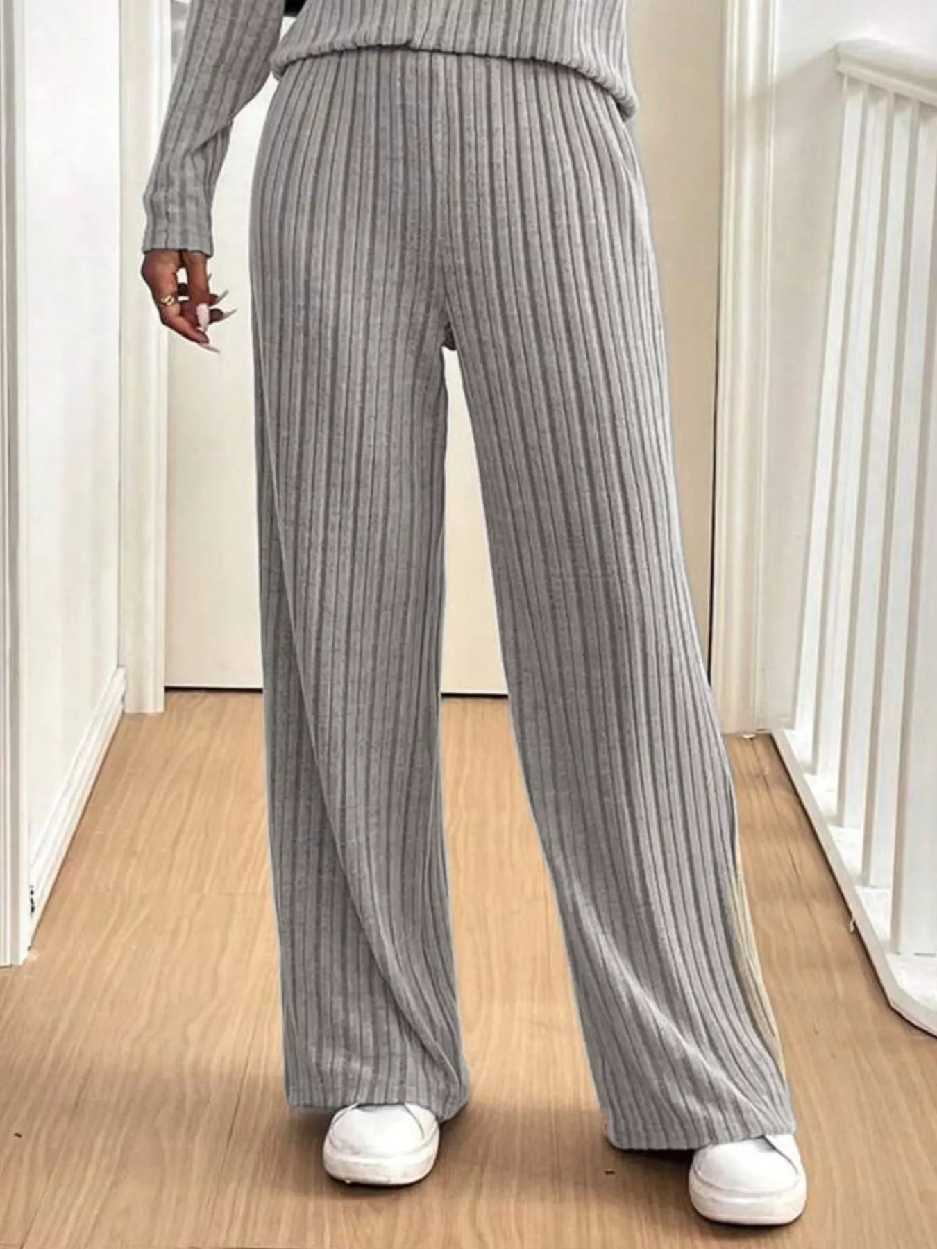 Button Detail Long Sleeve Top and Pants Set | Outfit Sets Top and Pants Set from PHUNKYN