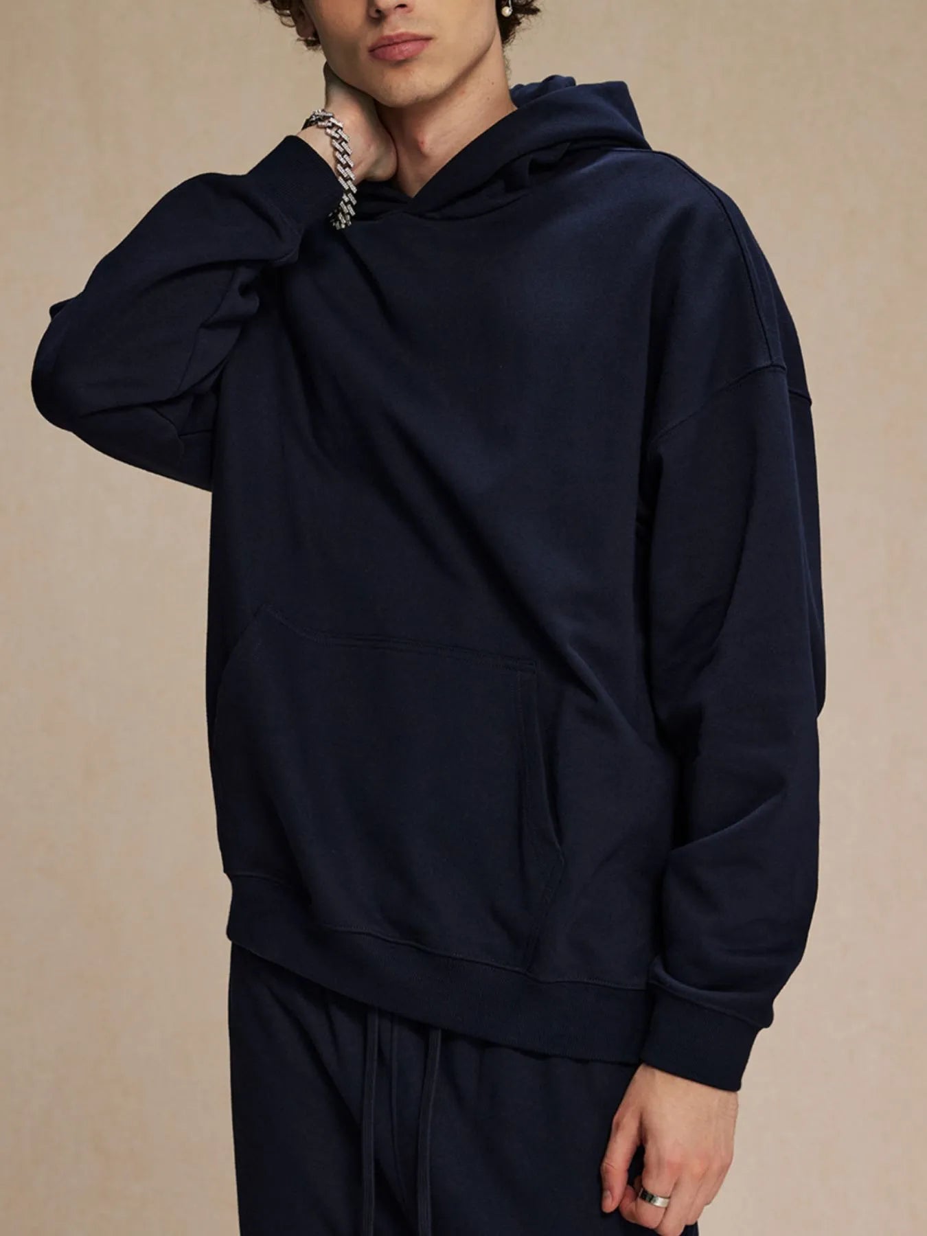 Men's Oversized Long Sleeve Hoodie with Kangaroo Pocket | Hoodies Hoodie from PHUNKYN