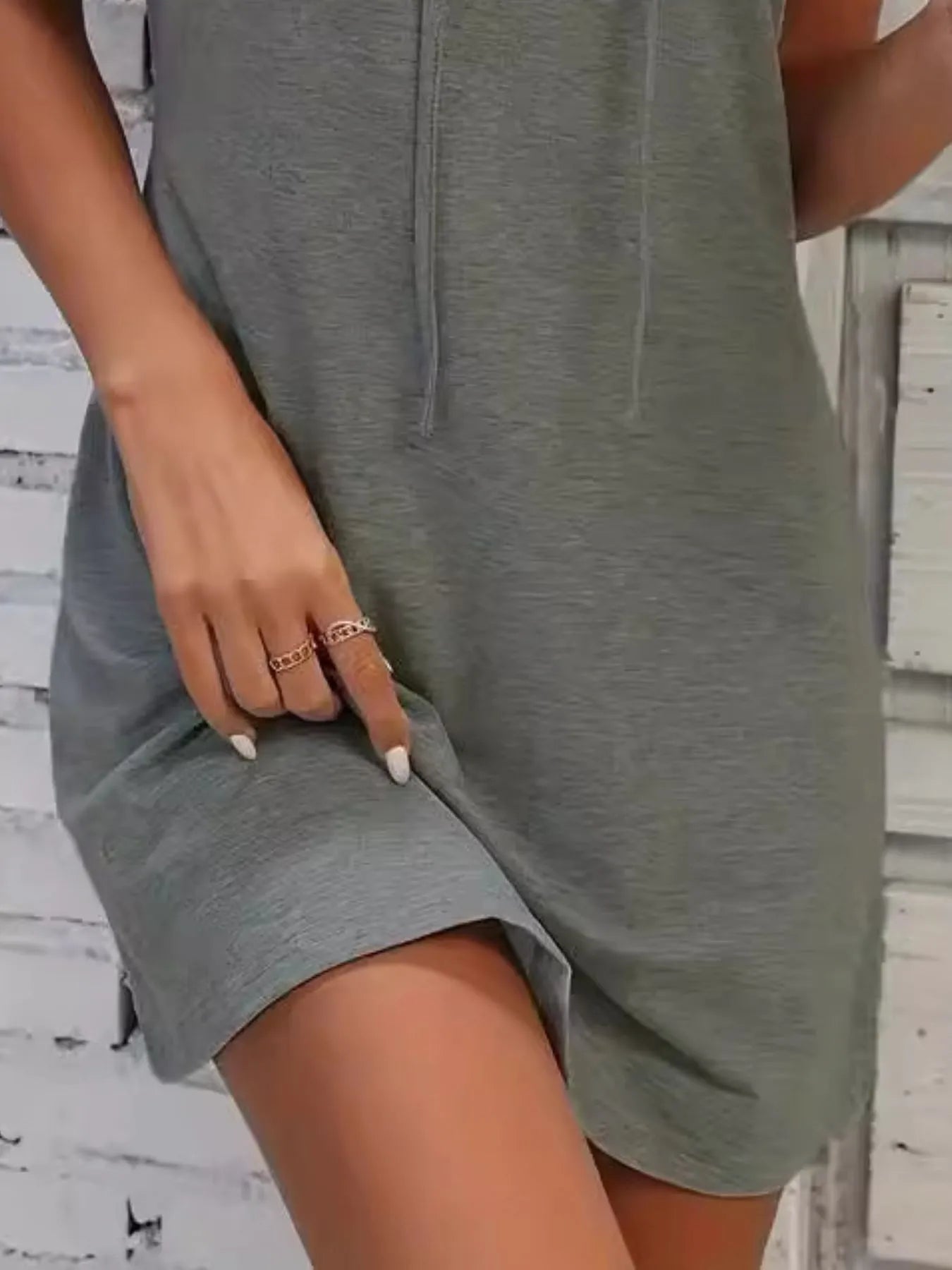 Drawstring Casual Sleeveless Hooded Mini Dress | Dresses Mini Dress from PHUNKYN