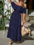 Ruched Off Shoulder Short Sleeve Midi Dress | Dresses Dress from PHUNKYN