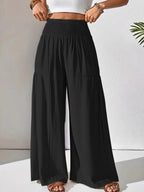 Smocked Waist Wide Leg Pants | Trousers Wide Leg Pants from PHUNKYN