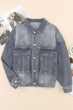Collared Neck Button Up Denim Jacket | Jacket from PHUNKYN