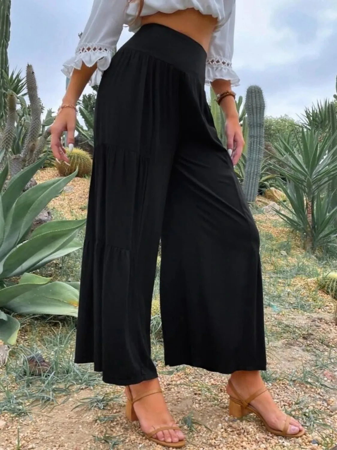 High Waist Wide Leg Pants | Trousers Wide Leg Pants from PHUNKYN