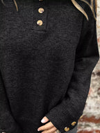 Full Size Button-Detail Turtleneck Sweater Plus Size | Sweaters Sweater from PHUNKYN