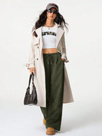 Wide Leg Drawstring Pants | Trousers Wide Leg Pants from PHUNKYN