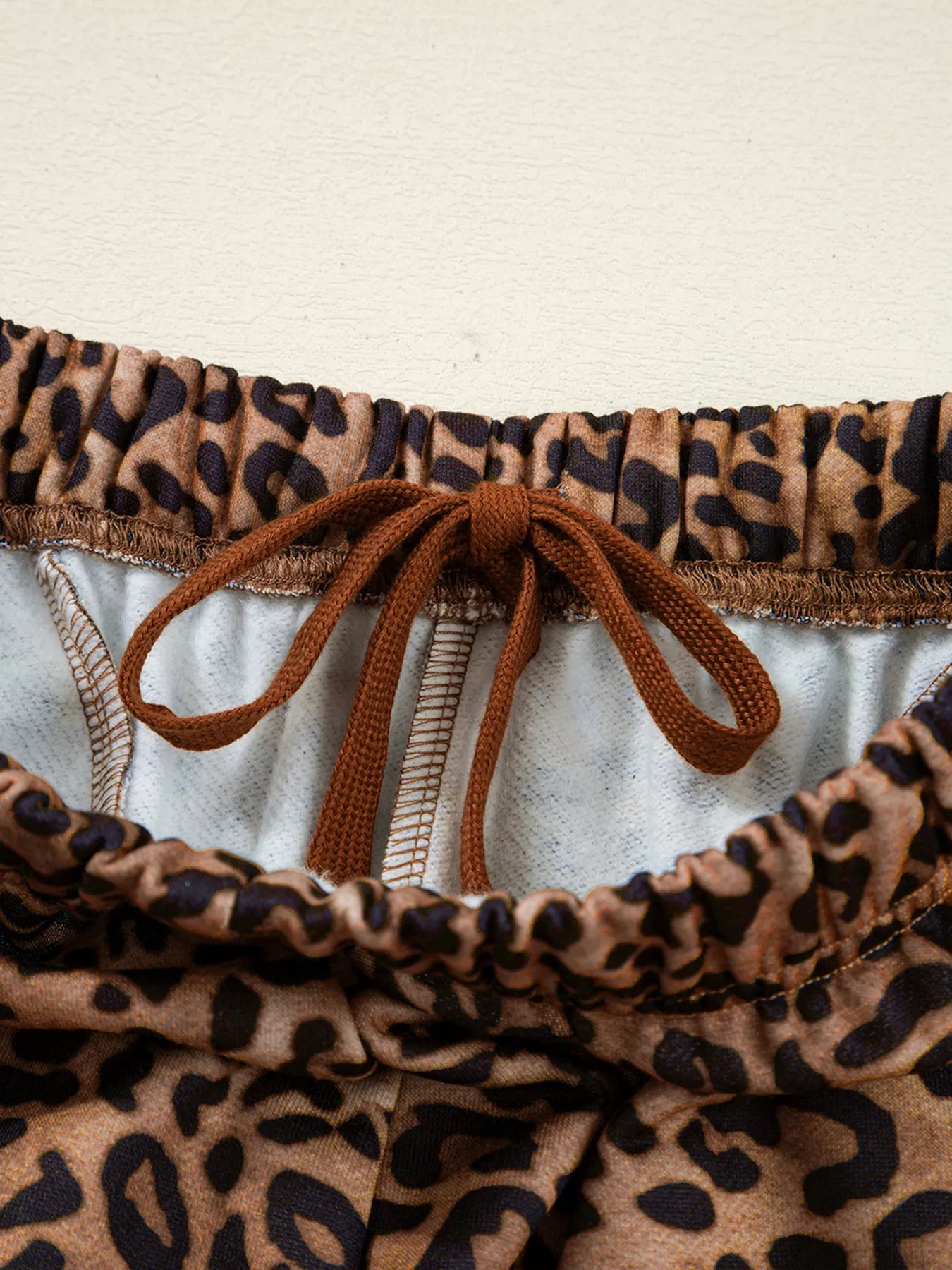 Leopard Print Contrast Trim Long Sleeve Top and Pants Set | Outfit Sets Top and Pants Set from PHUNKYN