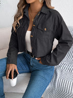 Corduroy Button-Up Dropped Shoulder Jacket | Coats & Jackets Jacket from PHUNKYN